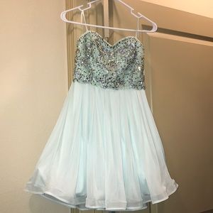 Light Green Strapless Prom Dress